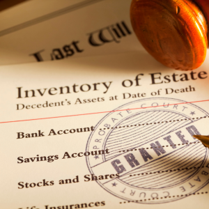 Probate inventory of estate document